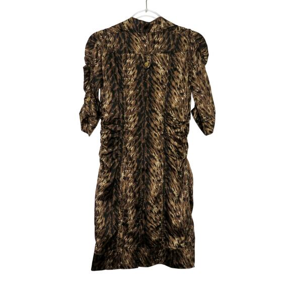 Y2k Xoxo Long Sleeve Button Down Leopard Print Dress Small - Picture 3 of 5